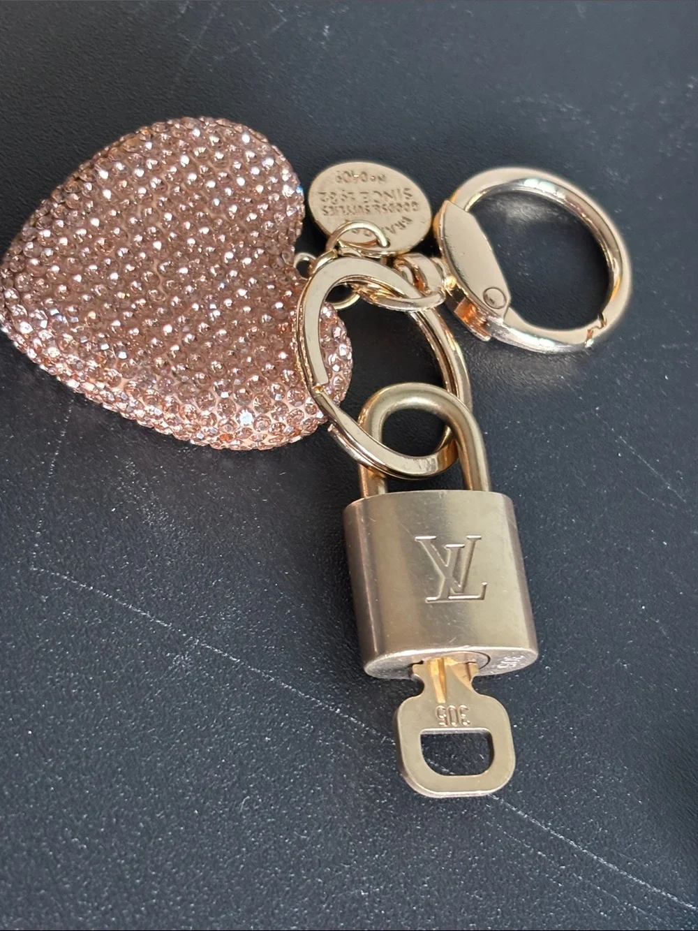 Louis Vuitton Authentic Gold Lock 🔒 Unbranded Heart Keychain Charm for Bags